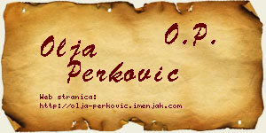 Olja Perković vizit kartica